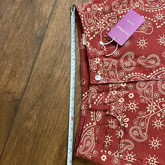 Red Bandana Print Barrel  pants size Large - Picture 10 of 13